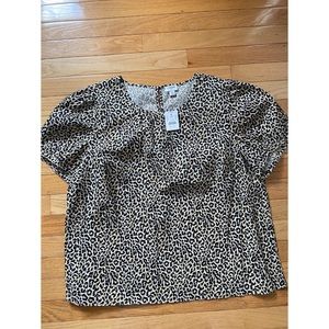 J. Crew Factory Leopard Blouse, NWT